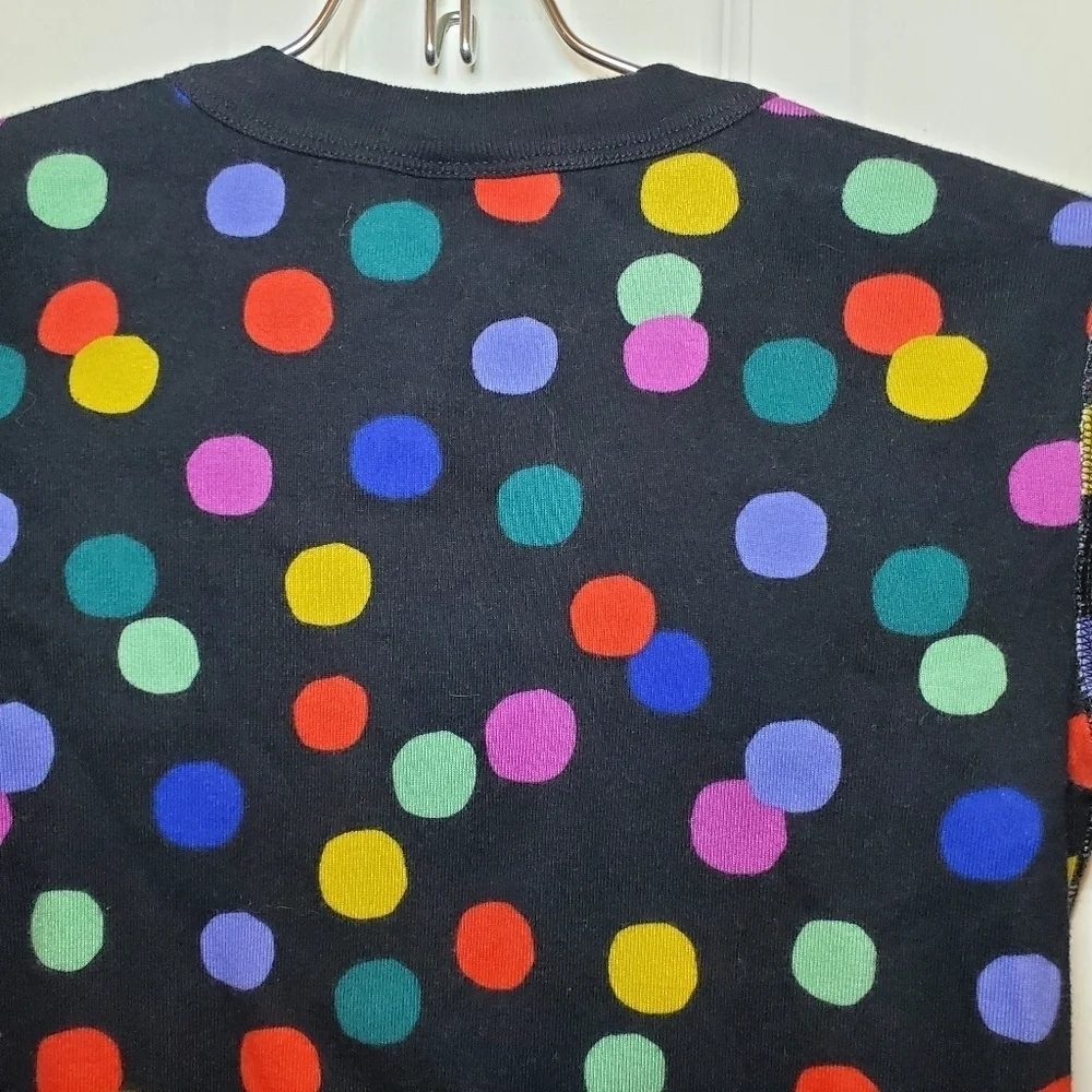 Hanna Andersson Long John Pajamas 14 160 Girls Rainbow Polka-dot Black PJ Set